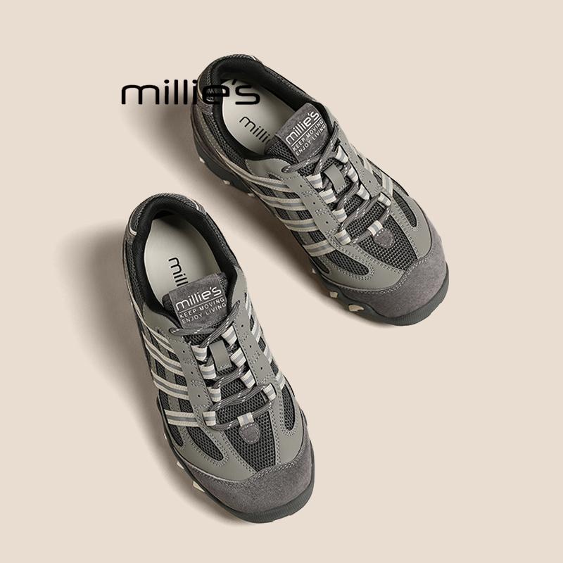 MILLIE'S/妙丽真皮厚底老爹鞋女