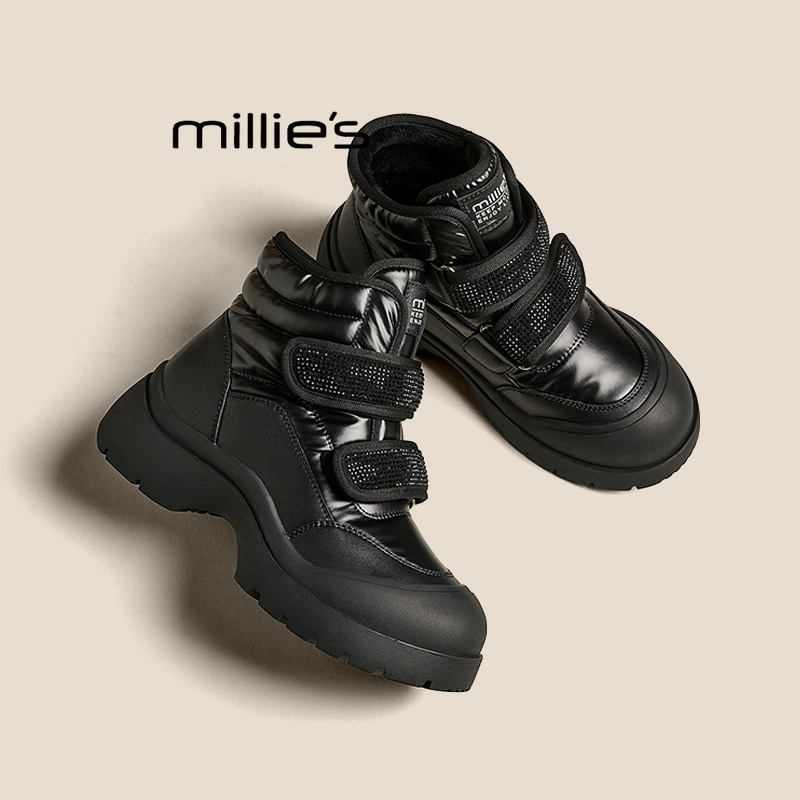 MILLIE'S/妙丽真皮厚底雪地靴