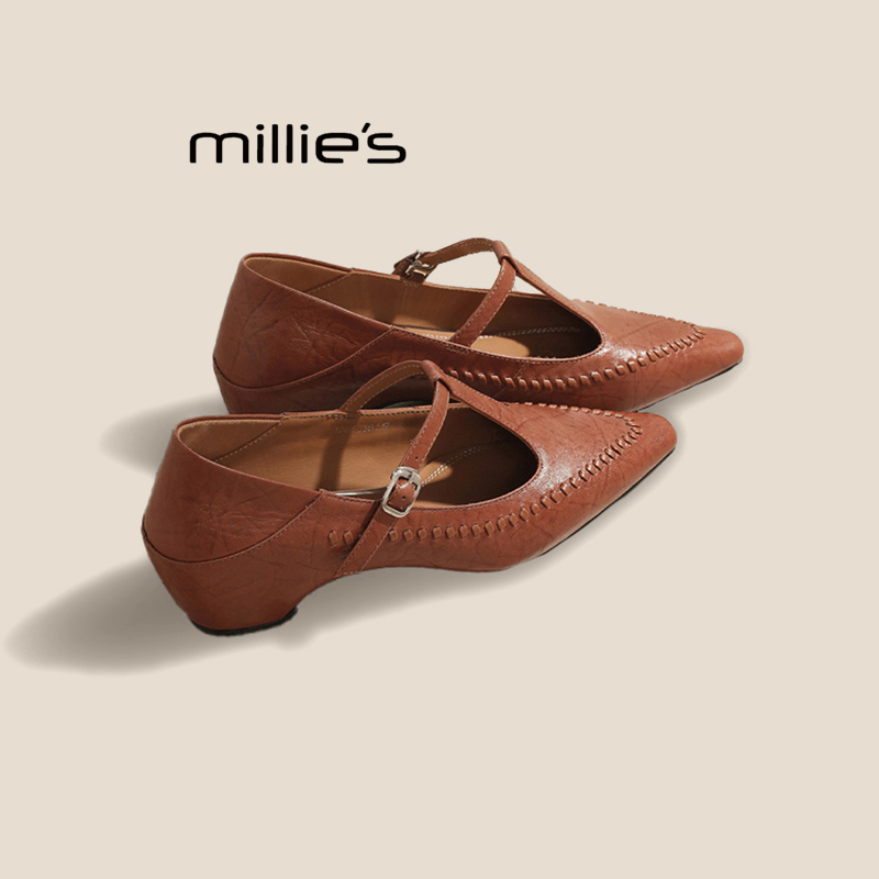 MILLIE'S/妙丽编织T带单鞋婚鞋