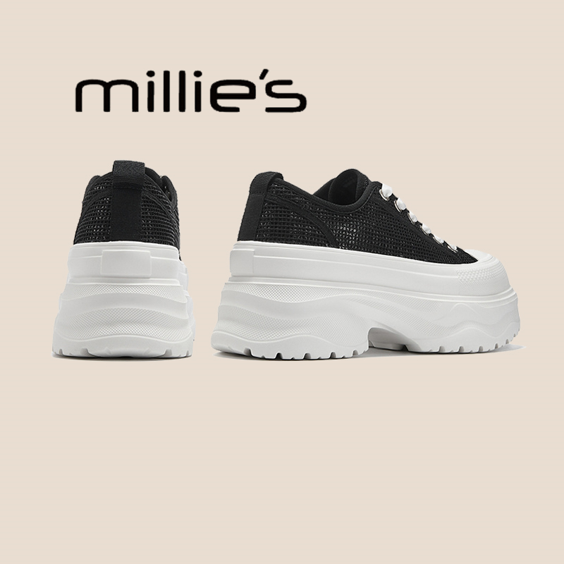 MILLIE'S/妙丽厚底增高帆布鞋