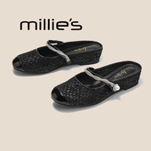 妙丽圆头低跟凉拖 2026包头半拖简约百搭时尚 MILLIE 春夏季 女P