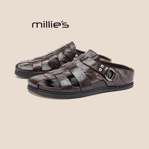 MILLIE'S/妙丽休闲风包头拖鞋