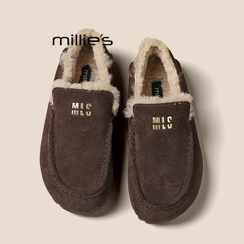 MILLIE'S/妙丽真皮复古乐福鞋