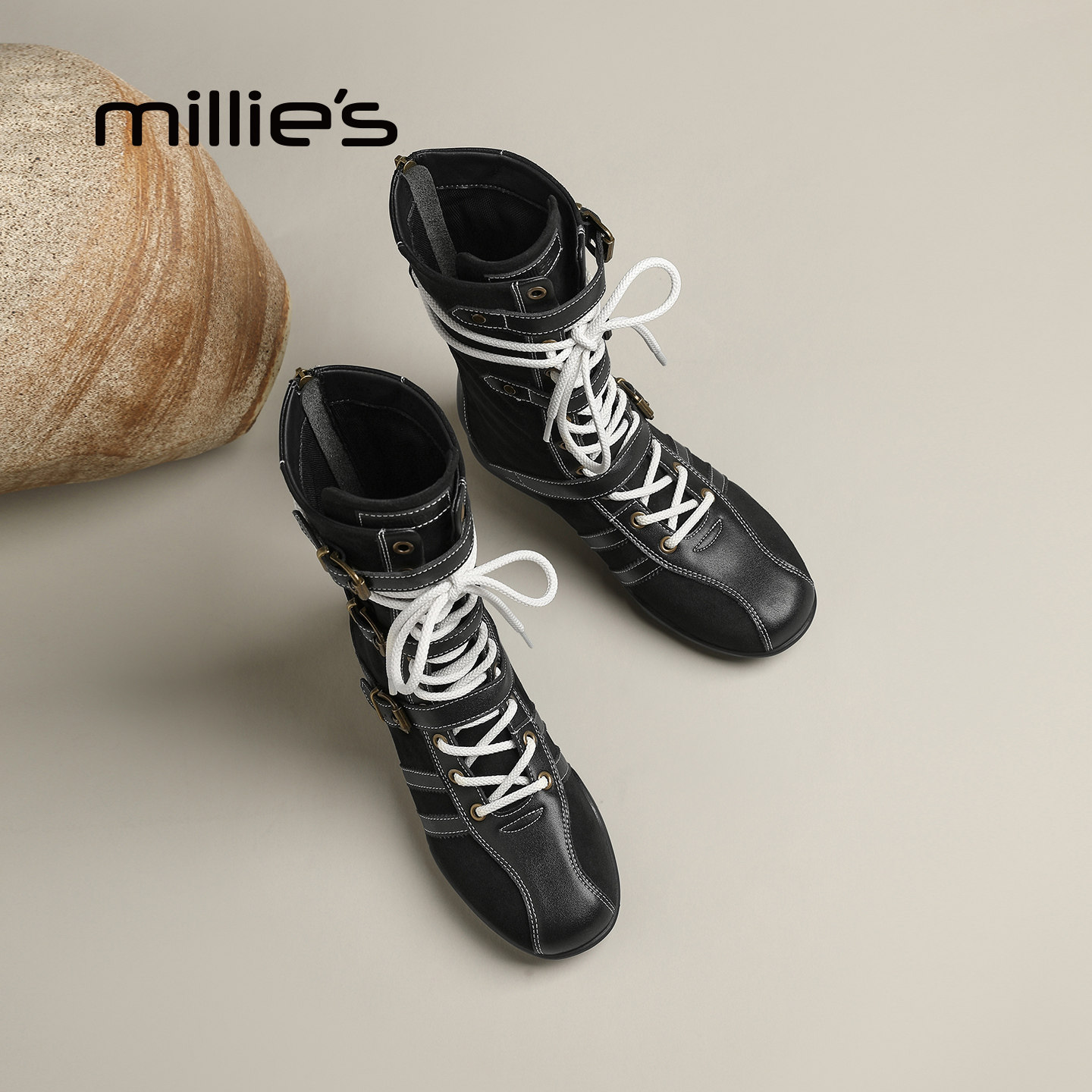 MILLIE'S/妙丽巨好看复古时装靴