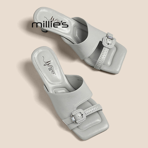 MILLIE'S/妙丽一脚蹬高跟拖鞋