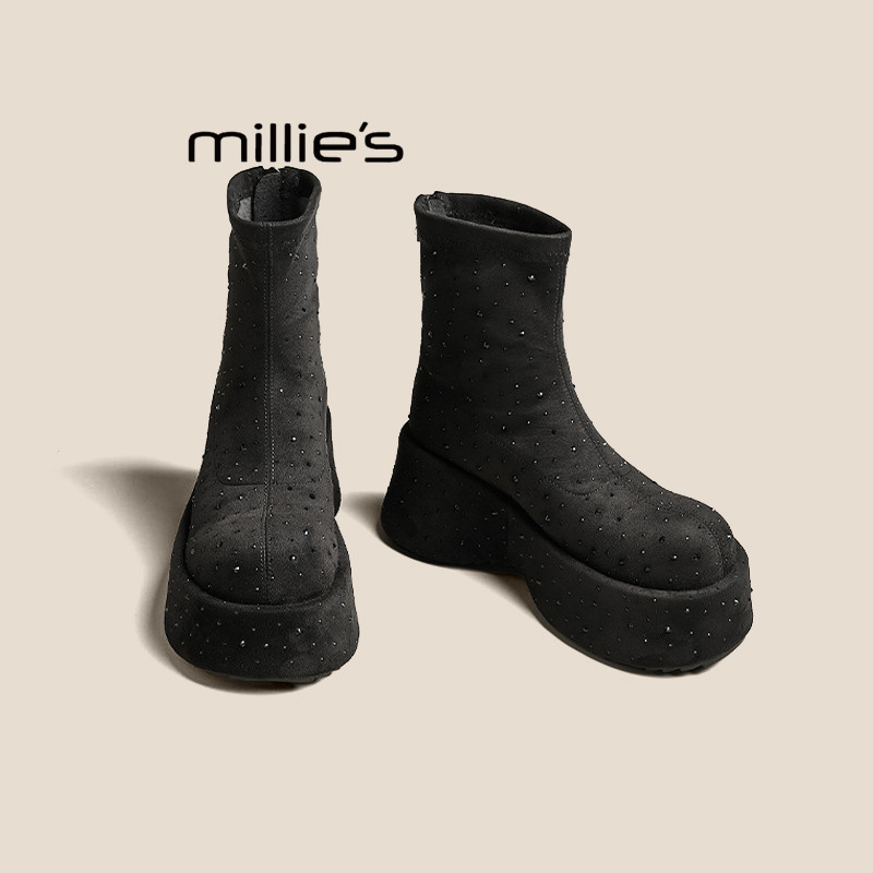 MILLIE'S/妙丽厚底增高短靴