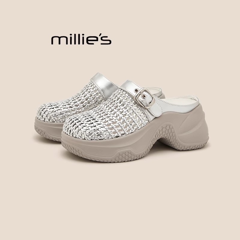 MILLIE'S/妙丽厚底包头半拖鞋
