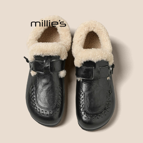 MILLIE'S/妙丽真皮复古勃肯鞋