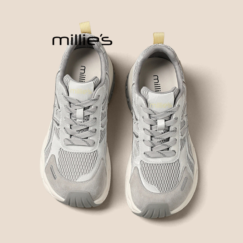 MILLIE'S/妙丽老爹鞋2026春季款百搭厚底增高休闲运动鞋网面女鞋,女鞋,老爹鞋,淘宝优惠券,粉丝福利购,淘宝优惠卷