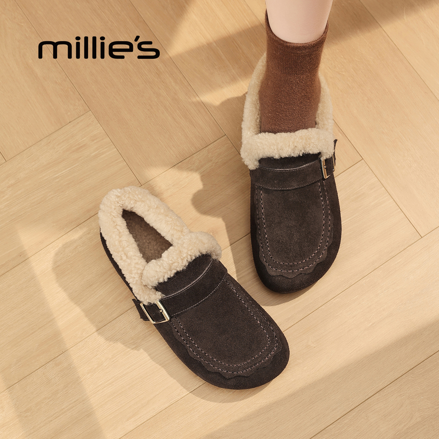 MILLIE'S/妙丽真皮勃肯鞋女