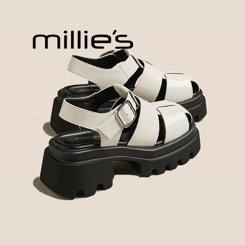 MILLIE'S/妙丽厚底罗马凉鞋女夏