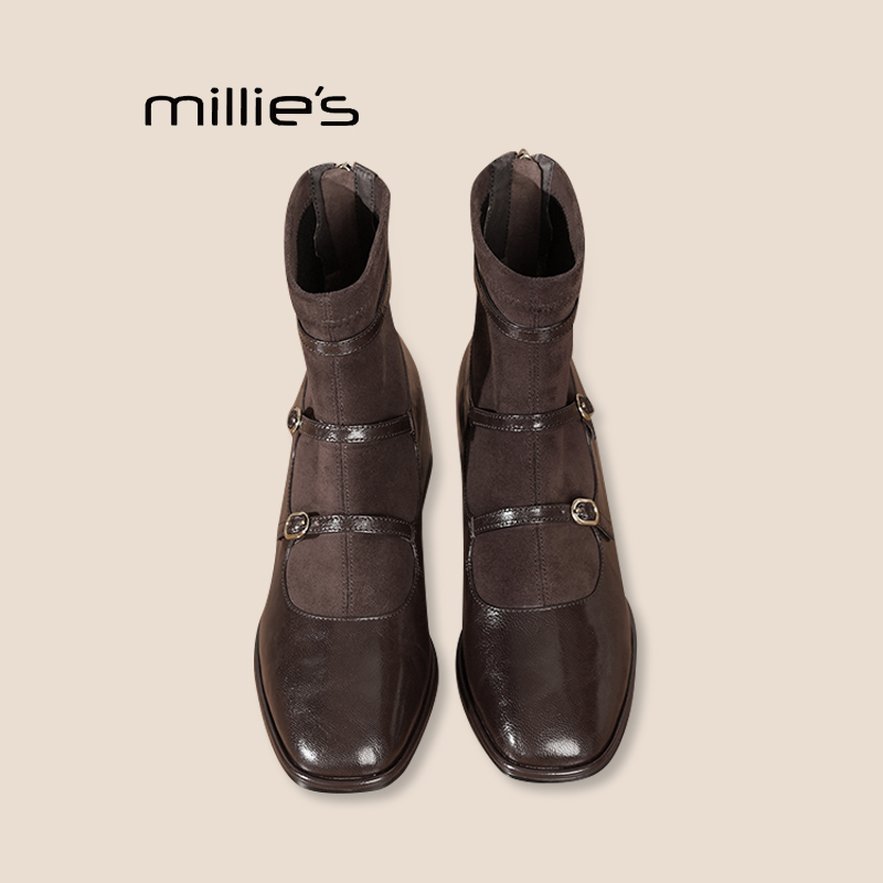 妙丽真皮马丁靴短靴子巨好看