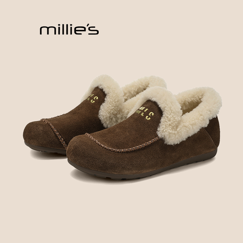 MILLIE'S妙丽真皮平底鞋女巨好看