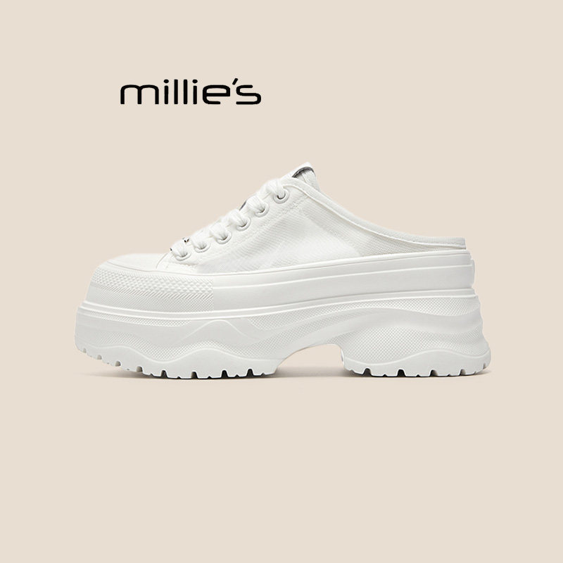 MILLIE'S/妙丽厚底增高半拖鞋女