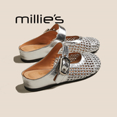 新款 镂空单鞋 百搭休闲包头半拖穆勒厚底防水鞋 妙丽夏季 一脚蹬女鞋