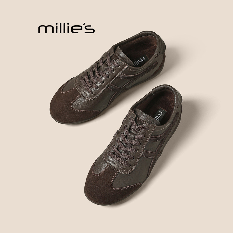 MILLIE'S/妙丽德训鞋阿甘鞋复古休闲运动鞋澜夜黑平板鞋休闲鞋子Z,女鞋,德训鞋,淘宝优惠券,粉丝福利购,淘宝优惠卷