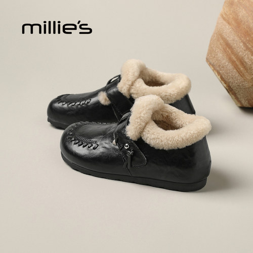 MILLIE'S/妙丽真皮复古勃肯鞋