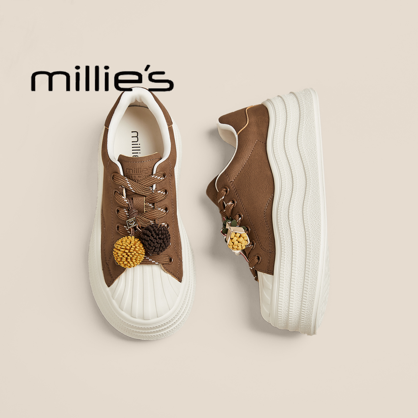 MILLIE'S/妙丽巨好穿小白鞋