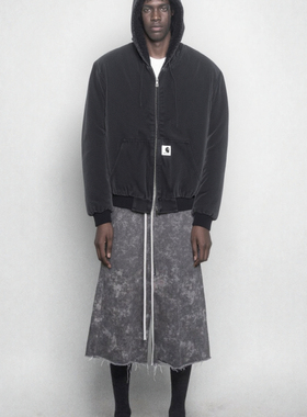 HA7MS CAR卡哈J140 Active水洗做旧牛仔工装夹棉连帽夹克外套秋冬