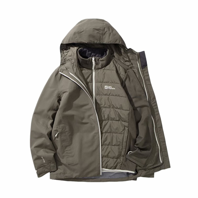 JACKWOLFSKIN狼爪男子三合一夹克连帽外套户外 1115291A-5719