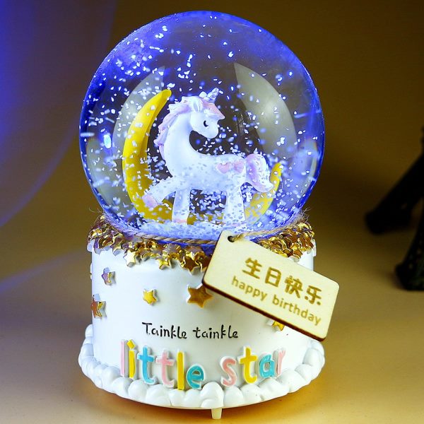 六一儿童节飘雪水晶球音乐盒八音盒创意生日礼物女生儿童女孩朋友