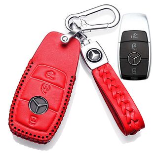 适用奔驰A级E级C级AMG钥匙套奔驰A35L/C43/E53/63S真皮钥匙包男扣