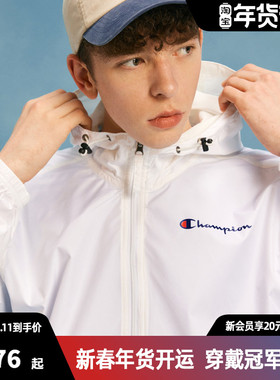 Champion冠军外套男夹克春秋复古男白色潮牌户外上衣女纯色休闲