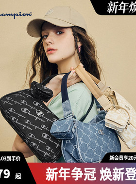 Champion冠军腋下包女2025春季新款老花手提包满印单肩包时尚女包
