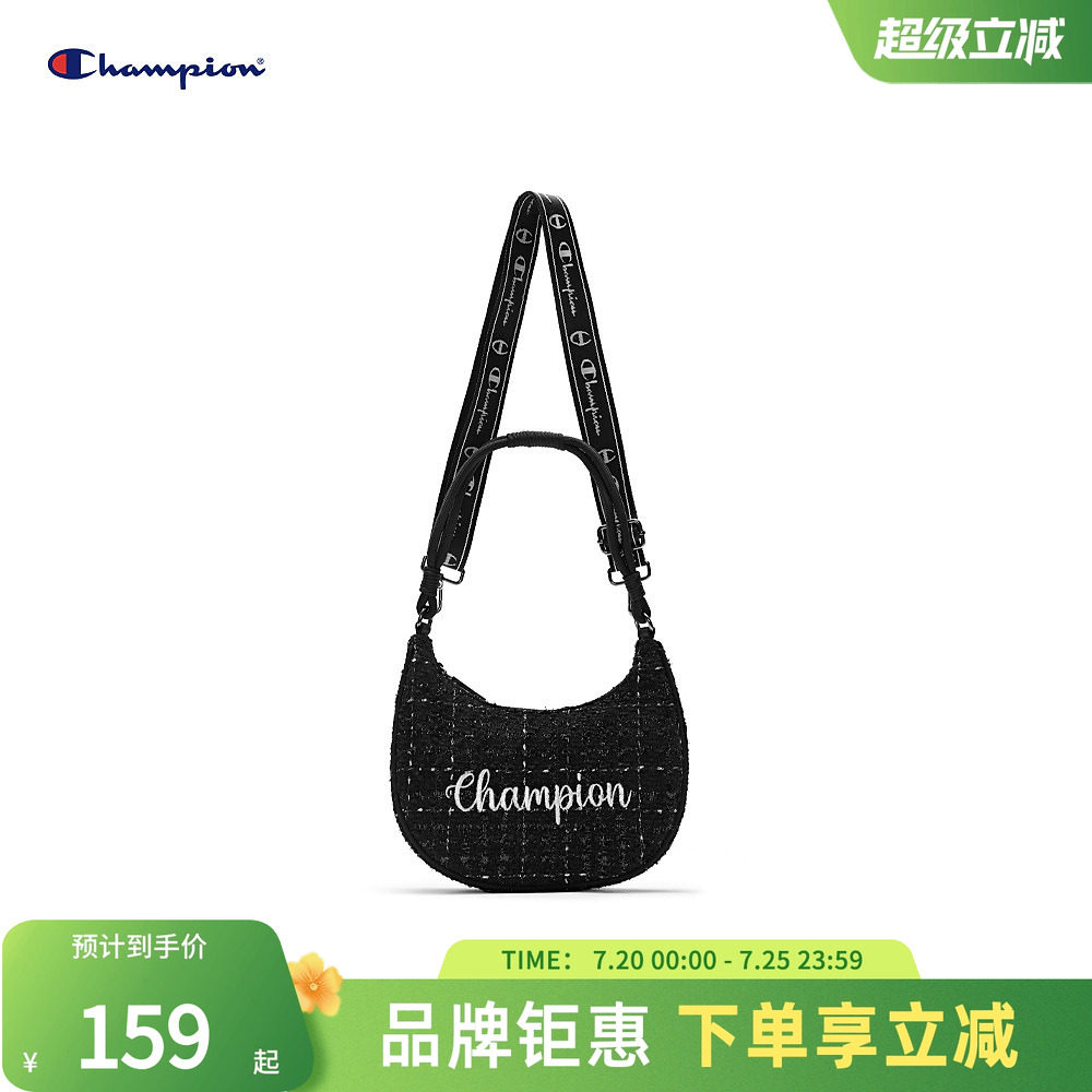 Champion冠军官方月牙包女腋下包纯色刺绣字母单肩斜挎背式两用包