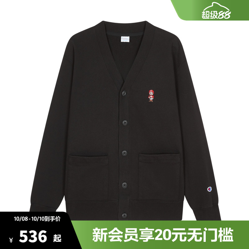 Champion冠军情侣开衫卫衣V领男外套女春秋款校园风刺绣休闲简约