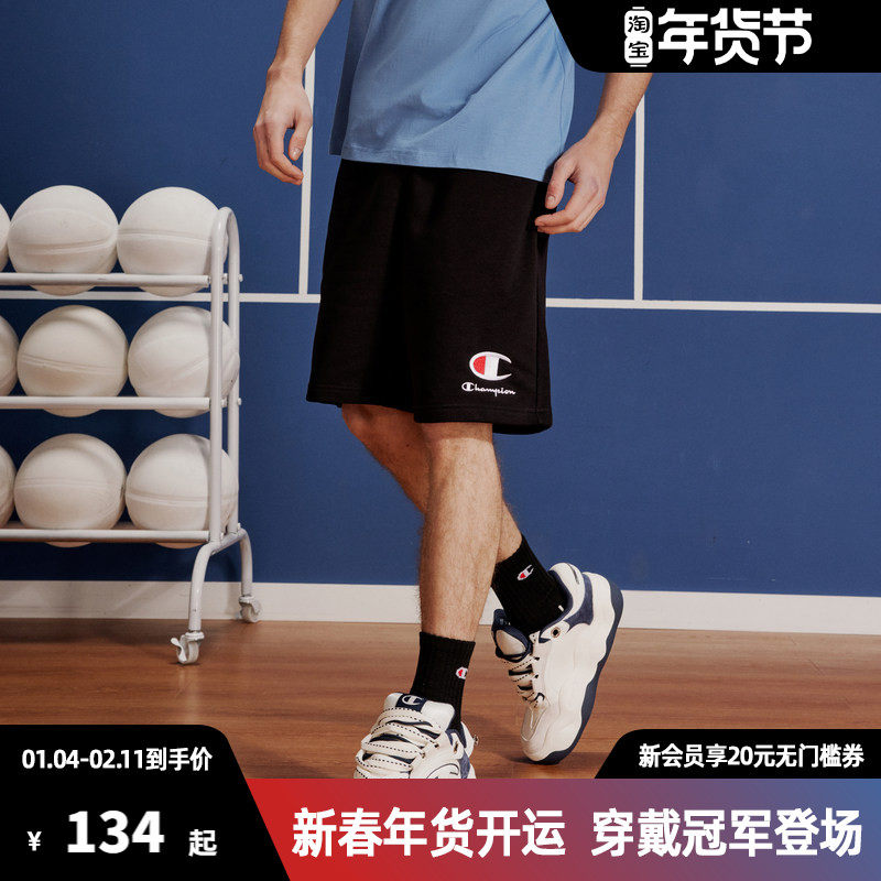 Champion冠军短裤男夏季纯棉运动裤潮牌黑色五分裤休闲裤宽松美式,男装,短裤,淘宝优惠券,粉丝福利购,淘宝优惠卷