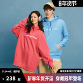 Champion冠军卫衣女2025秋季 新款 刺绣草写logo情侣连帽休闲上衣男