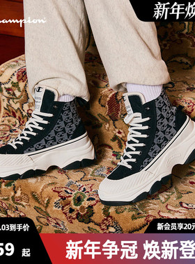 Champion冠军休闲女鞋2025年春季新款鞋子高帮板鞋运动鞋男帆布鞋