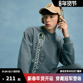 Champion冠军圆领卫衣女胶印logo休闲百搭时尚 长袖 潮流复古外套