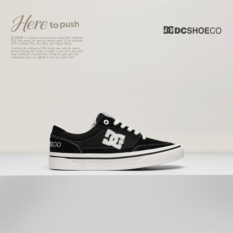 DCSHOES CANVAS 夏季复古黑色经典帆布鞋透气休闲鞋女鞋男女同款