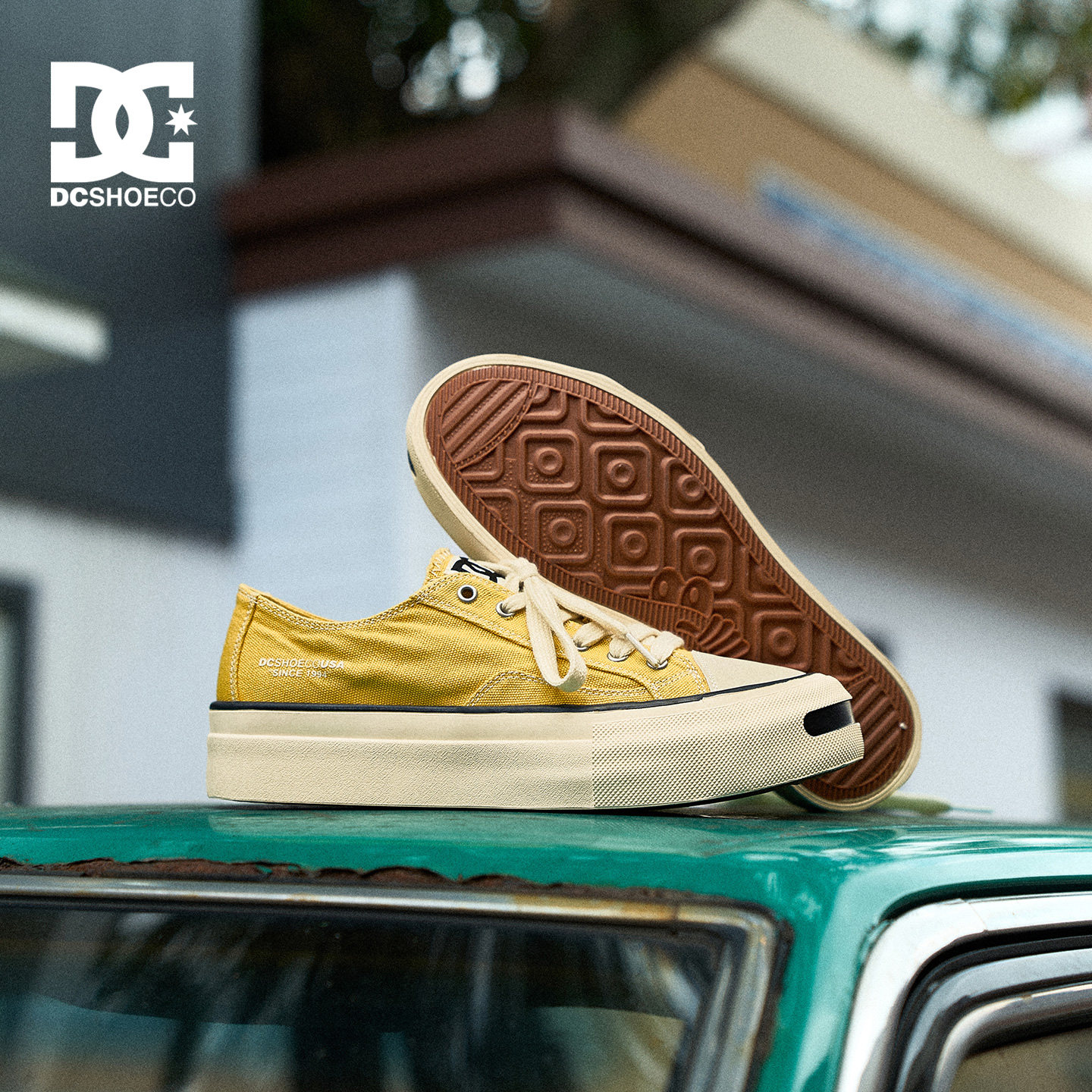 DCSHOES PIONEER 2026秋季新款男鞋黄色复古通勤鞋厚底透气休闲鞋图片