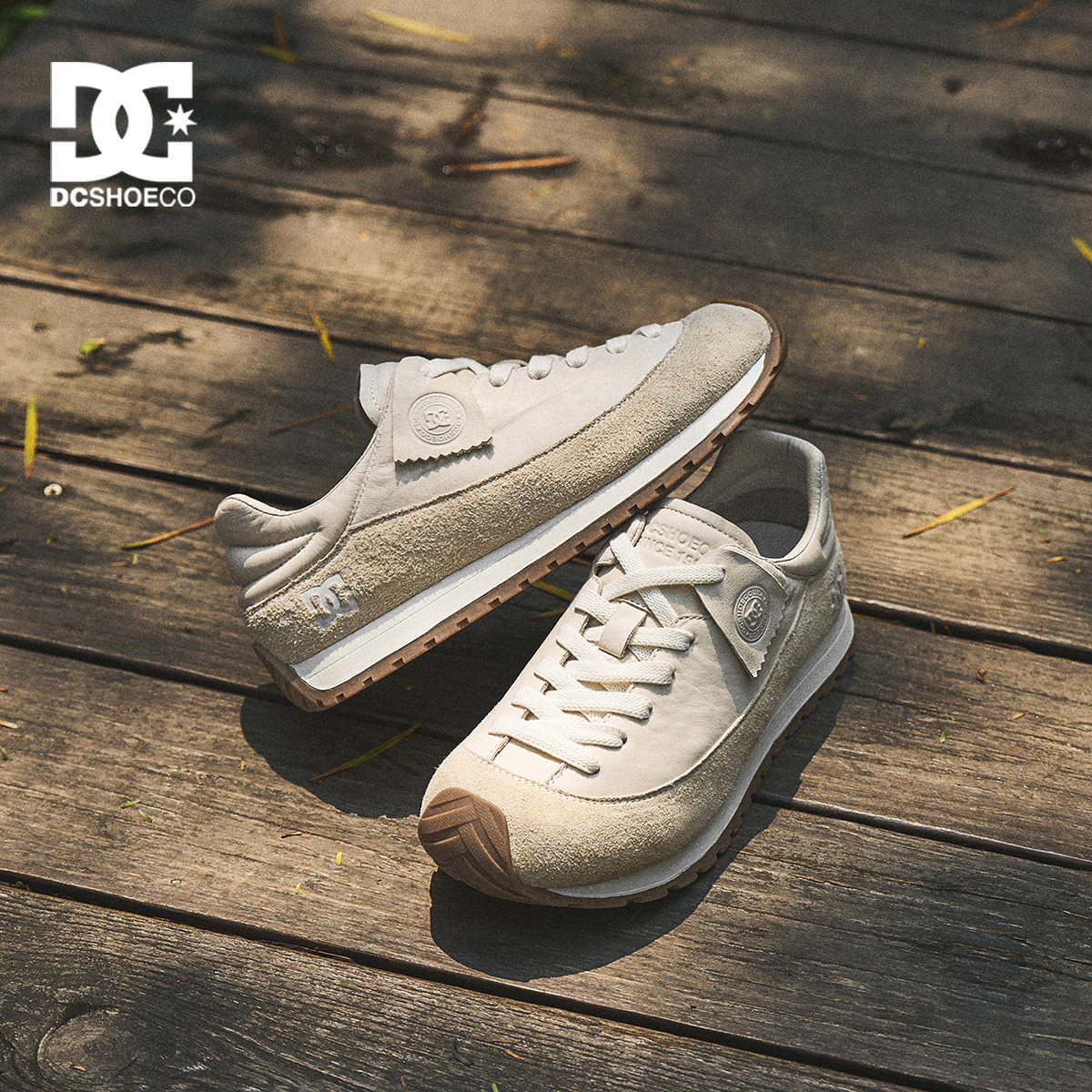 DCSHOES Moab山系男鞋2026新款夏季白色头层牛皮休闲鞋薄款阿甘鞋