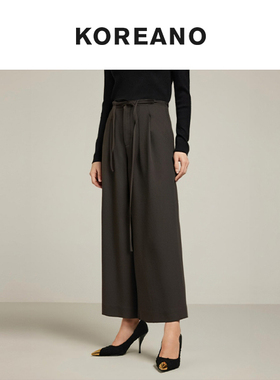 【KOREANO】四季静谧黑色商务宽筒阔腿女裤  KW8524(JUN)G