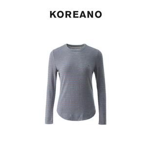 雾霾蓝灰条T恤 KOREANO 冬季 JUN TT5690