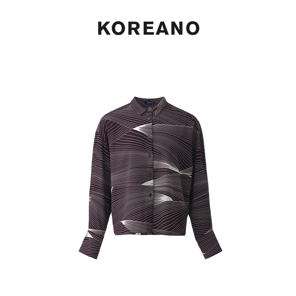 【KOREANO】春秋紫白极光纹理宽松衬衫  CW5321(JUN)