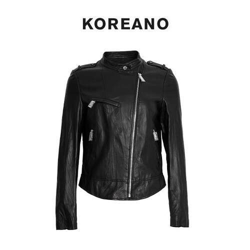 【KOREANO】冬季石墨黑机车皮衣  SP8539(UN)G