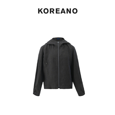 【KOREANO】夏季深卡其蓝宽松廓形短款外套  SW7488(JUN)A