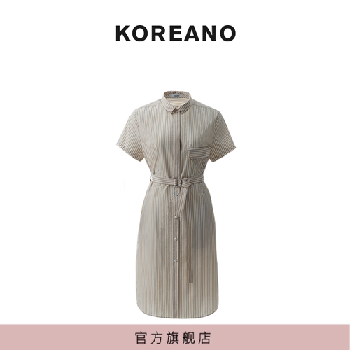 【KOREANO】夏季奶咖条纹连帽外套    LW4393(UN)