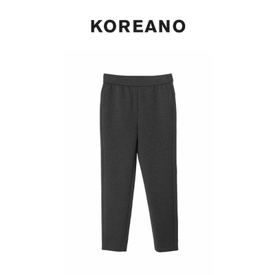 【KOREANO】春秋羽灰松紧腰针织小直筒裤  KT6557(JUN)
