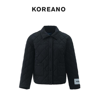 【KOREANO】冬季雾黑色衬衫式绗线短款棉服 【H】 MS3033(JUN)
