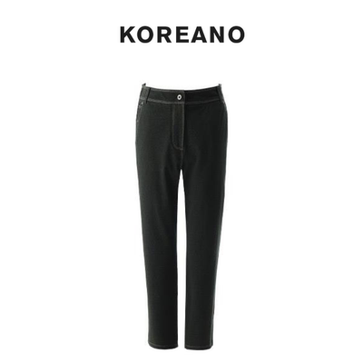 【KOREANO】冬季茶绿色直筒牛仔裤  KN5587(JUN)