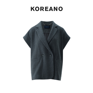 花灰色宽肩长款 西装 马甲 JY45624 冬季 JUN KOREANO