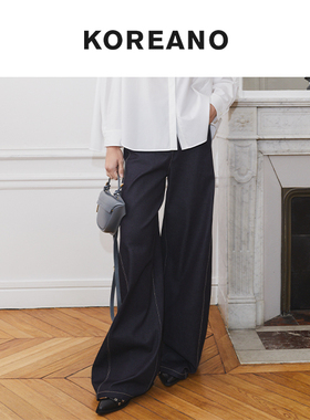 【KOREANO】春秋深蓝色针织牛仔香蕉裤  KT5360(JUN)