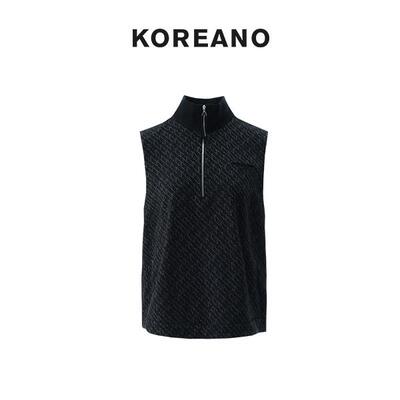 【KOREANO】冬季半拉链黑色立领马甲  JY5684(JUN)