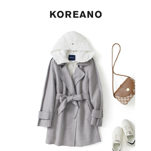 【KOREANO】冬季碳素灰廓型两件套短款羽绒服外套 SY4470(JUN)
